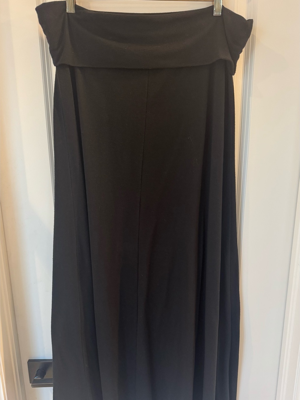 Black Maxi Skirt with Flowing A-Line Silhouette